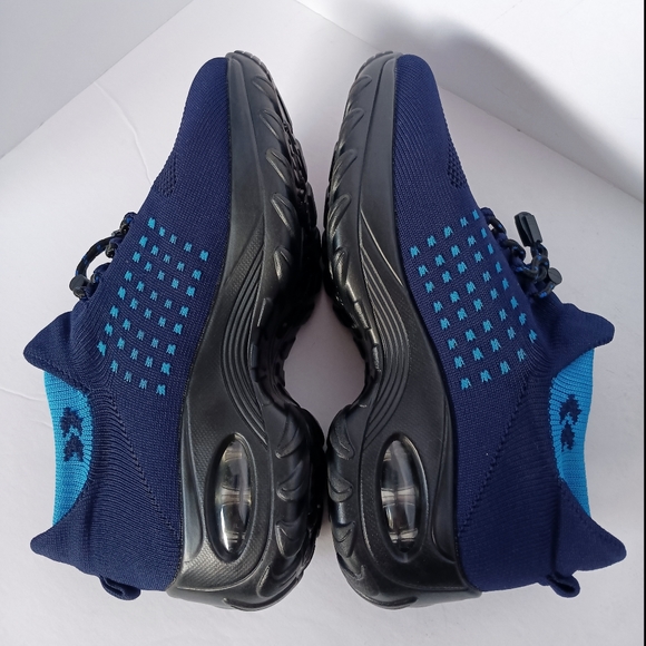 💙 Slow Man Walking Shoes Air Cushion Mesh Slip on 39.5 9 Blue Womens - Picture 5 of 10